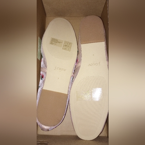 NWT J. Crew Mesh Embroidered Mary Jane Flats Blush 9 - Picture 6 of 8